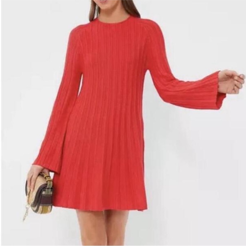 Tuckernuck Pomander Place Adi Ribbed Knit Mini Sweater Dress in Red